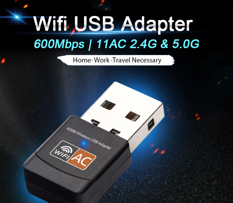 Adaptador WiFi USB 600Mbps Dual Band AC600 - Compatible Windows, Mac y Linux - Image 3
