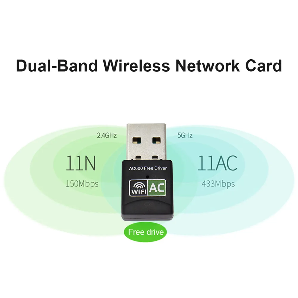 Adaptador 2 en 1: WiFi USB 600Mbps Dual Band + Bluetooth 4.2 (Driver Incorporado) - Image 7